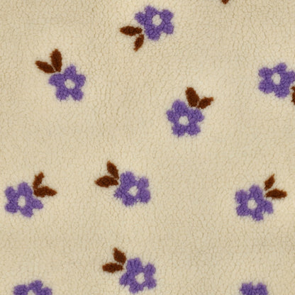 Teddy Jacquard Fleurs Écru - par 10 cm