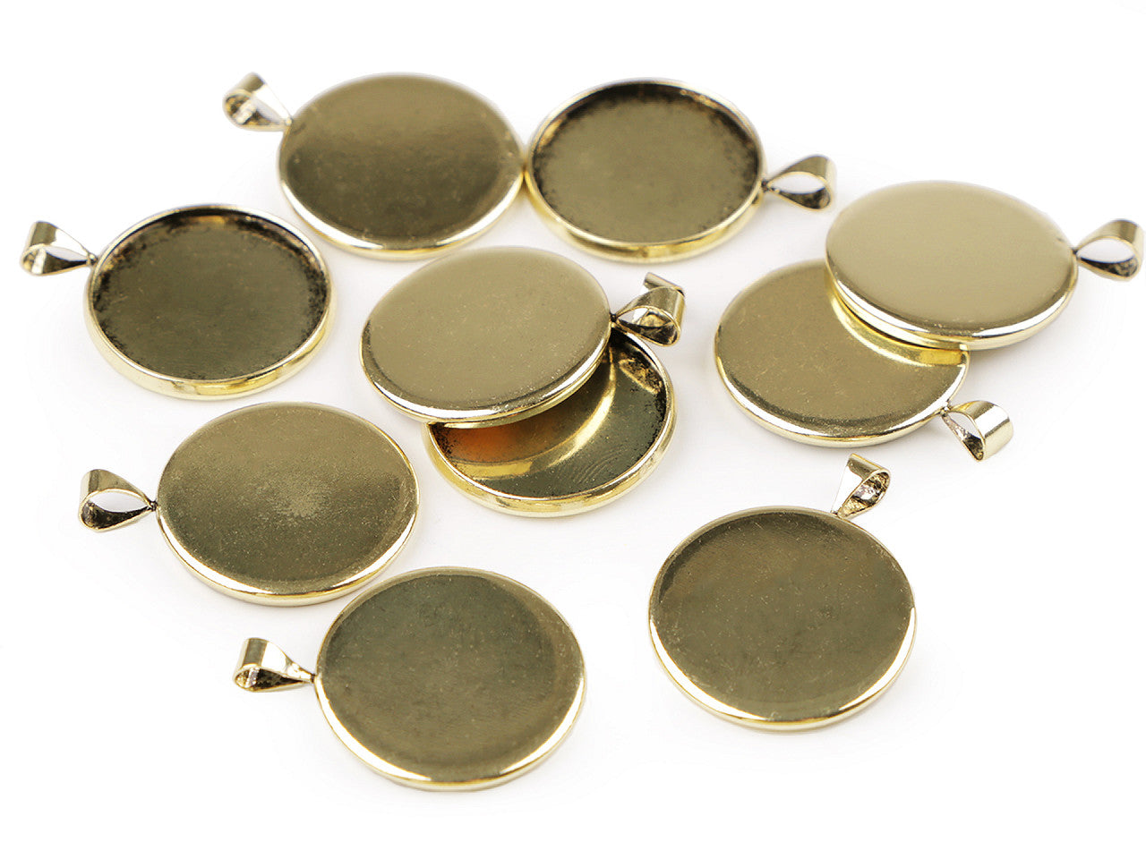 Base de suspension lisse DIY en métal - sans finitions, Ø 20 mm - 100pc