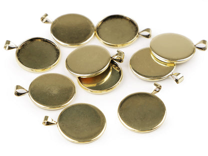 Base de suspension lisse DIY en métal - sans finitions, Ø 20 mm - 100pc