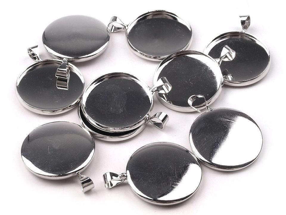 Base de suspension lisse DIY en métal - sans finitions, Ø 20 mm - 100pc