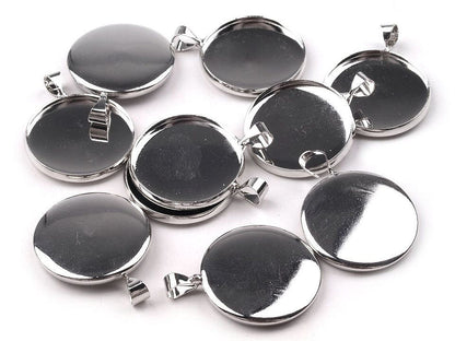 Base de suspension lisse DIY en métal - sans finitions, Ø 20 mm - 100pc