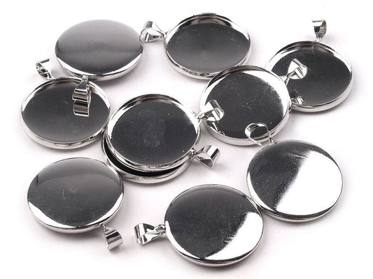 Base de suspension lisse DIY en métal - sans finitions, Ø 20 mm - 100pc