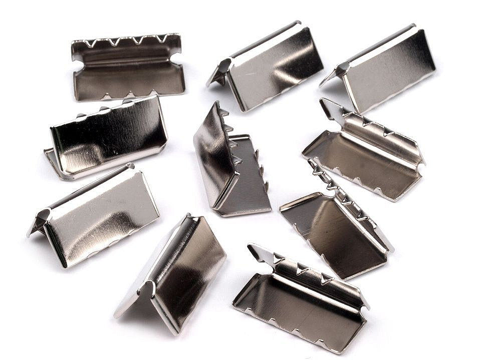 Embout/Pince métallique pour cordon plat, largeur 20 mm