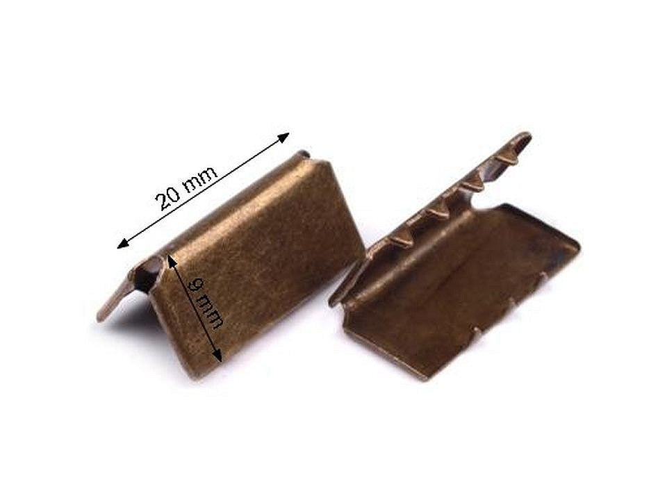 Embout/Pince métallique pour cordon plat, largeur 20 mm