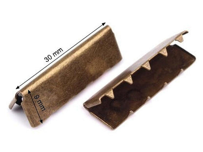 Embout/Pince métallique pour cordon plat, largeur 30 mm