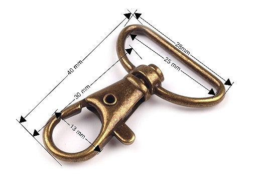 Mousqueton métallique pour sangle de 25 mm