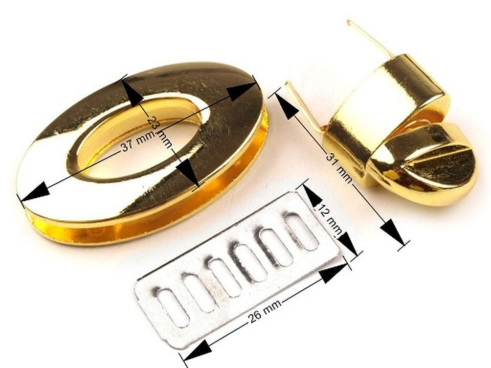 Verrouillage rotatif pour porte-monnaie, 23 x 37 mm - 1set