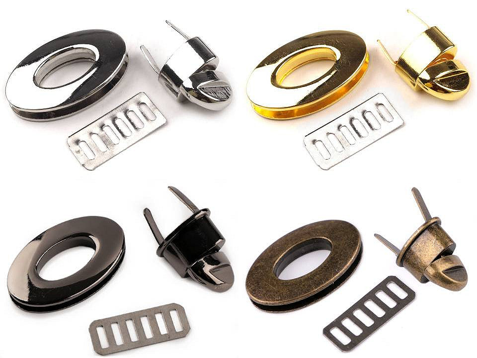 Verrouillage rotatif pour porte-monnaie, 23 x 37 mm - 1set