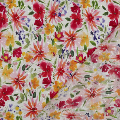 Viscose plumetis imprimé floral POPPY
