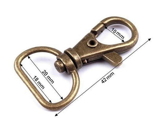 Mousqueton métallique pour sangle de 18 mm
