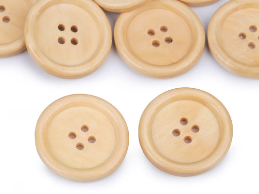 Boutons en bois LEON, taille 48" - 10pc