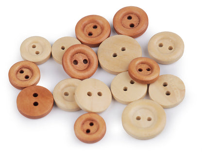 Boutons en bois, taille 12,7mm, 15,2mm, 17,7mm, 30', 20,3mm