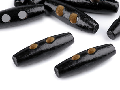 Bouton bûchette en bois, 12 x 40 mm