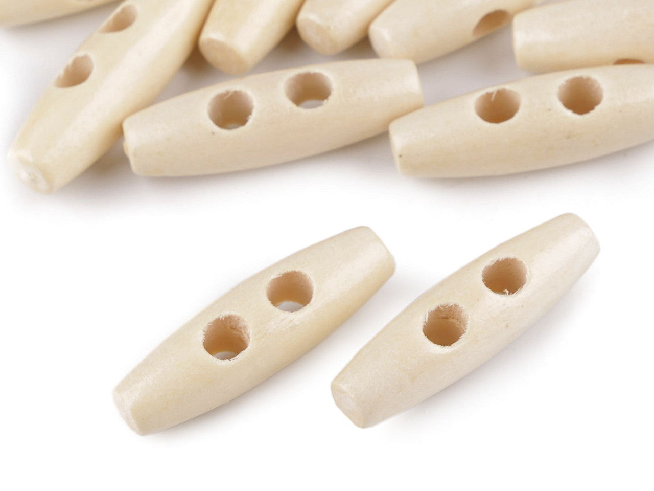 Bouton bûchette en bois, 12 x 40 mm - 10pc
