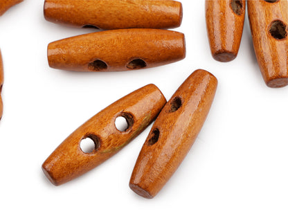 Bouton bûchette en bois, 12 x 40 mm - 10pc