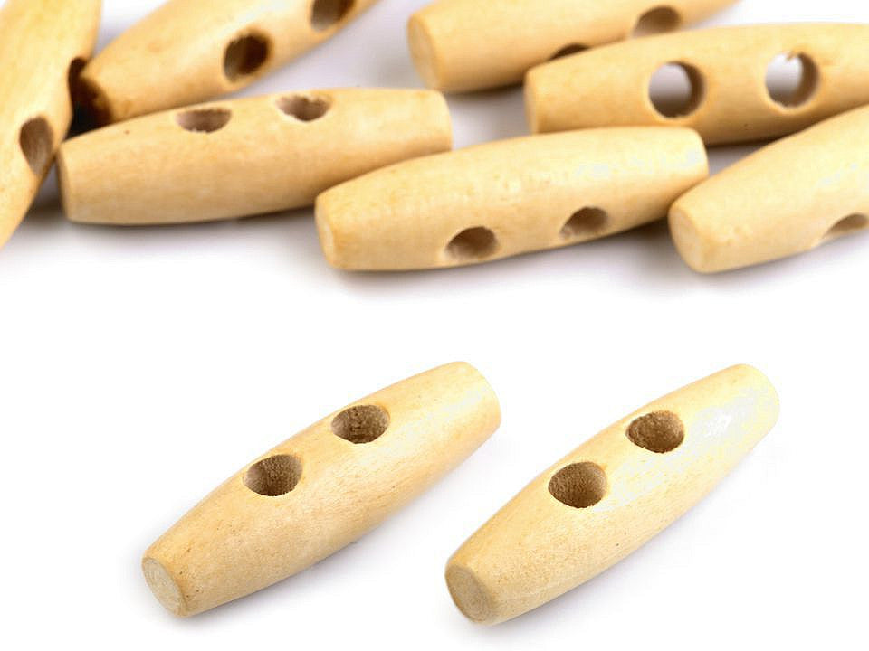 Bouton bûchette en bois, 12 x 40 mm