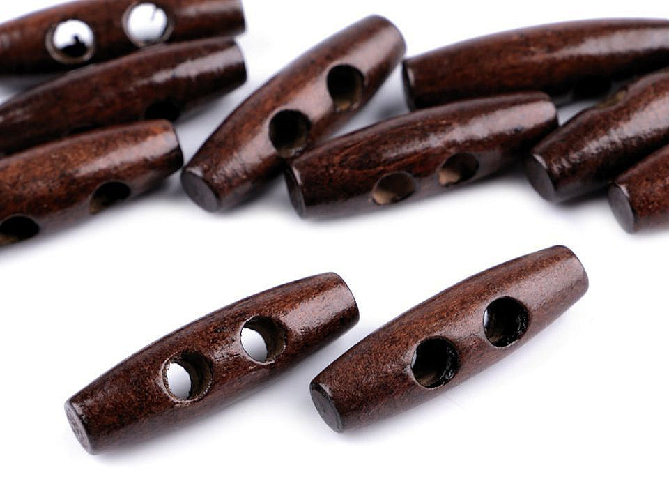Bouton bûchette en bois, 12 x 40 mm