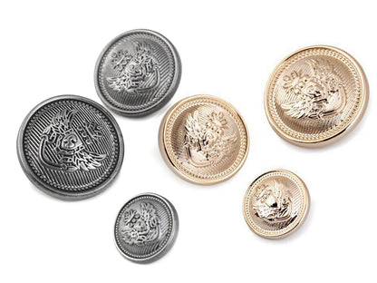 Bouton en plastique décoré, tailles 16,5mm, 21,1mm, 25,4mm