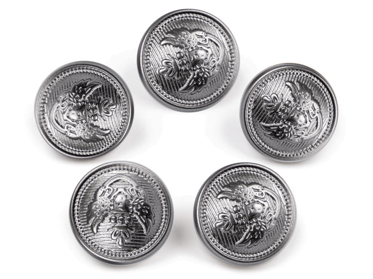 Bouton en plastique décoré, tailles 16,5mm, 21,1mm, 25,4mm
