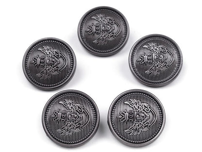 Bouton en plastique décoré, tailles 16,5mm, 21,1mm, 25,4mm