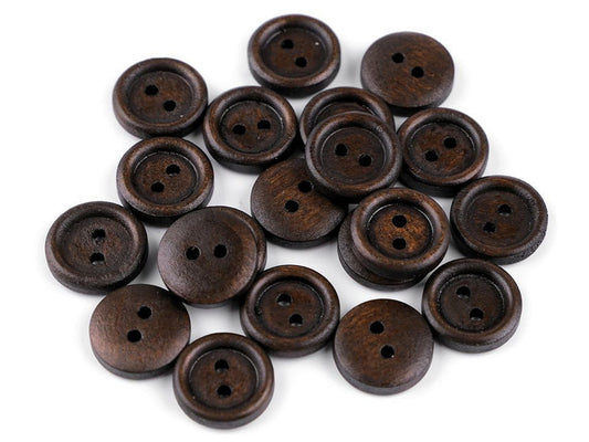 Bouton en bois, taille 12,7mm