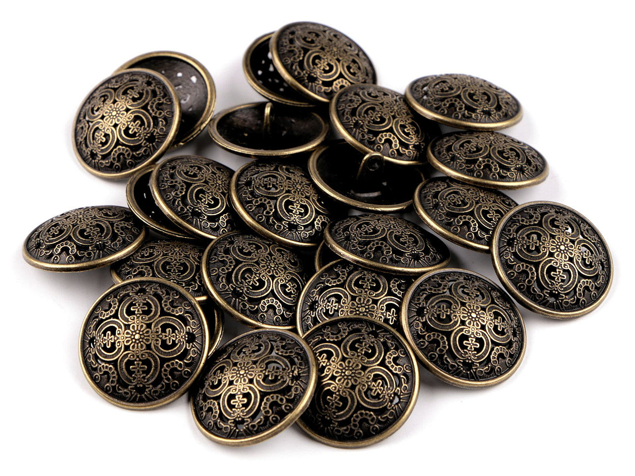 Bouton métallique, tailles 21,1mm, 36' - 25pc