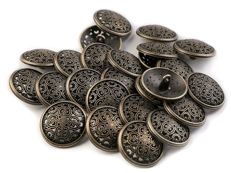 Bouton métallique, tailles 21,1mm, 36' - 25pc