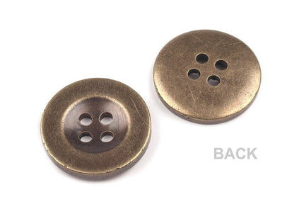 Bouton en plastique taille 15,2mm, imitation métal - 20pc