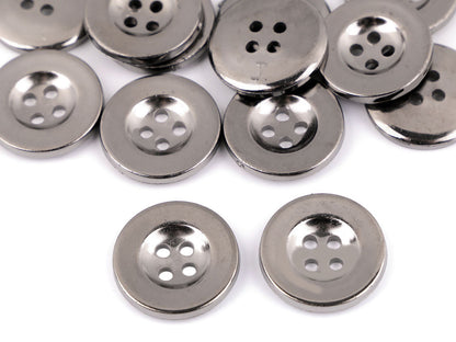 Bouton en plastique taille 15,2mm, imitation métal - 20pc