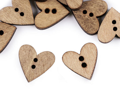 Bouton décoratif en bois, Coeur