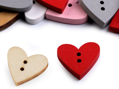 Bouton décoratif en bois, Coeur