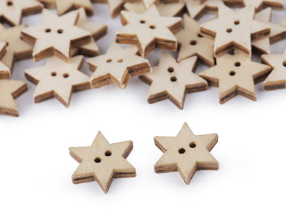 Bouton décoratif en bois, Étoile
