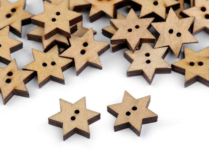 Bouton décoratif en bois, Étoile