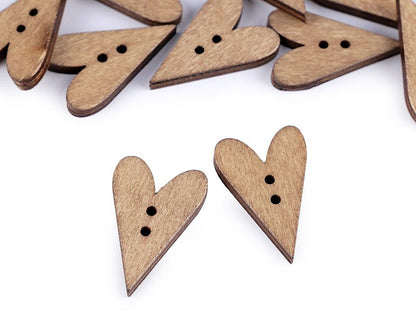 Bouton décoratif en bois, Cœur