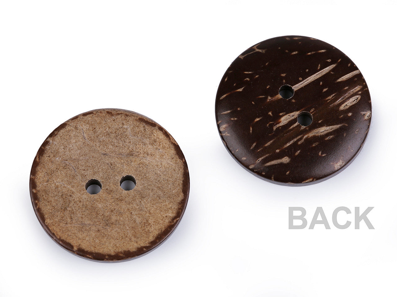 Bouton en noix de coco, double face, taille 15,2mm, 17,7mm, 20,3mm, 36', 25,4mm, 30,4mm