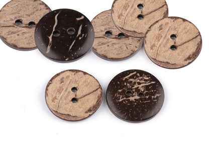 Bouton en noix de coco, double face, taille 15,2mm, 17,7mm, 20,3mm, 36', 25,4mm, 30,4mm
