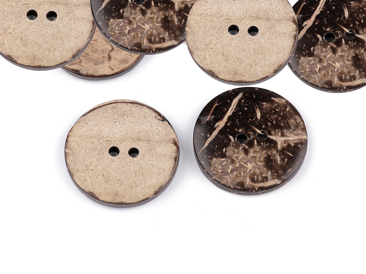Bouton en noix de coco, double face, taille 15,2mm, 17,7mm, 20,3mm, 36', 25,4mm, 30,4mm