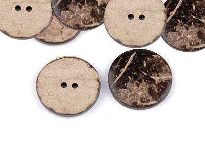 Bouton en noix de coco, double face, taille 15,2mm, 17,7mm, 20,3mm, 36', 25,4mm, 30,4mm