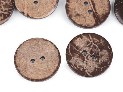 Bouton en noix de coco, double face, taille 15,2mm, 17,7mm, 20,3mm, 36', 25,4mm, 30,4mm
