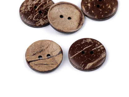 Bouton en noix de coco, double face, taille 15,2mm, 17,7mm, 20,3mm, 36', 25,4mm, 30,4mm