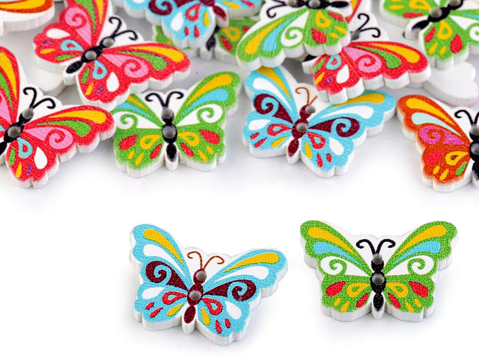 Bouton décoratif en bois, Papillon