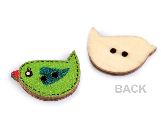 Bouton décoratif en bois, Oiseau