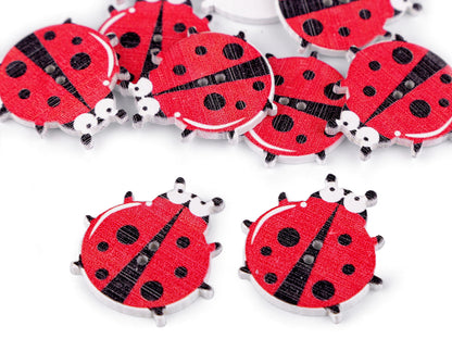 Boutons décoratifs Animaux en bois - chien, hérisson, tigre