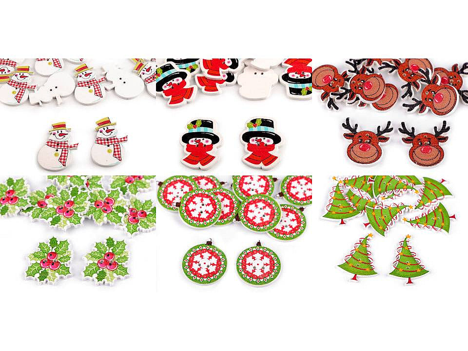 Bouton décoratif de Noël, en bois