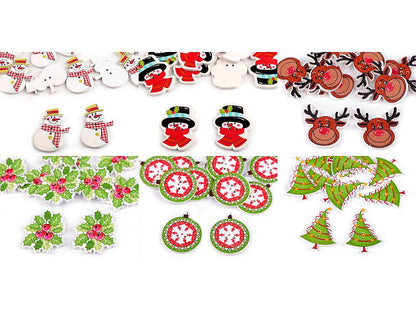 Bouton décoratif de Noël, en bois