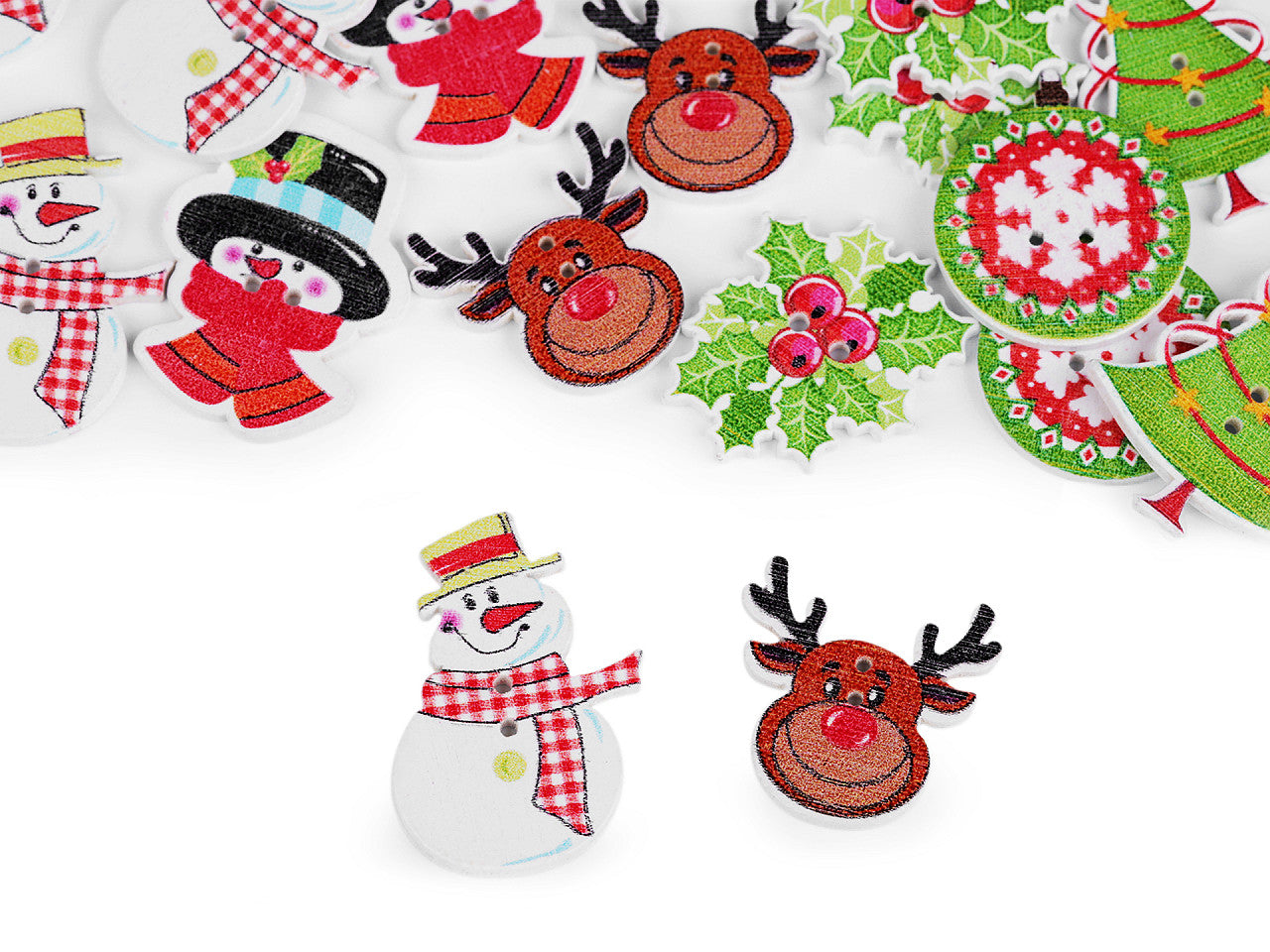 Bouton décoratif de Noël, en bois