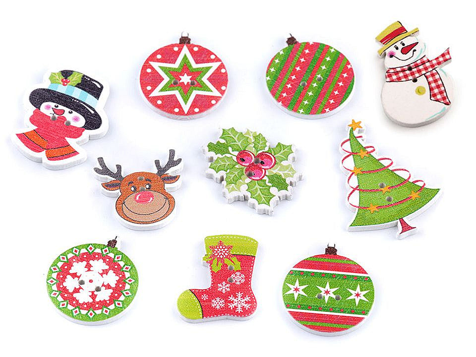 Bouton décoratif de Noël, en bois