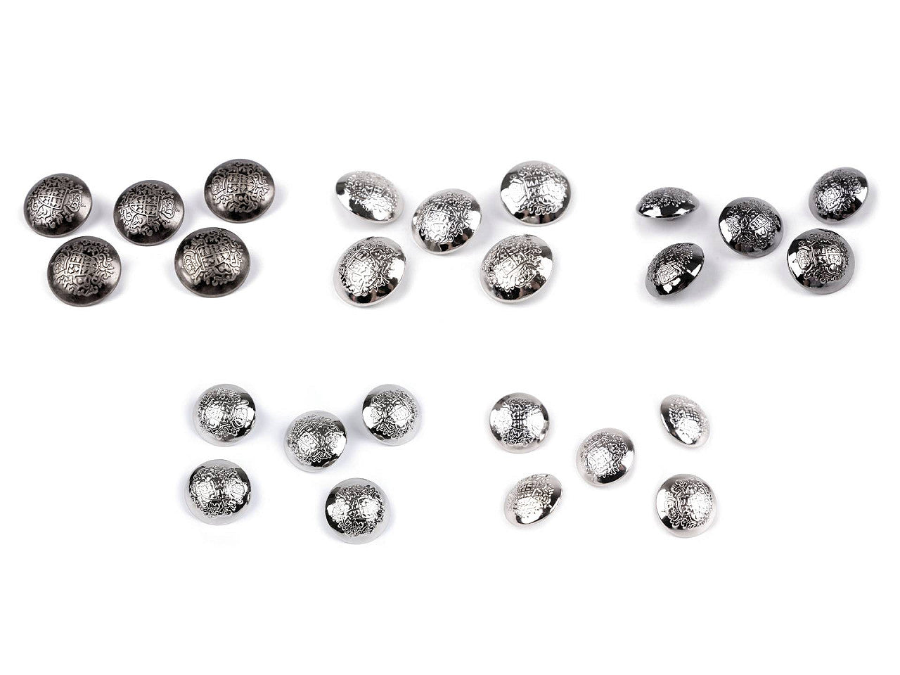 Bouton métallique, tailles 17,7mm, 20,3mm, 36'
