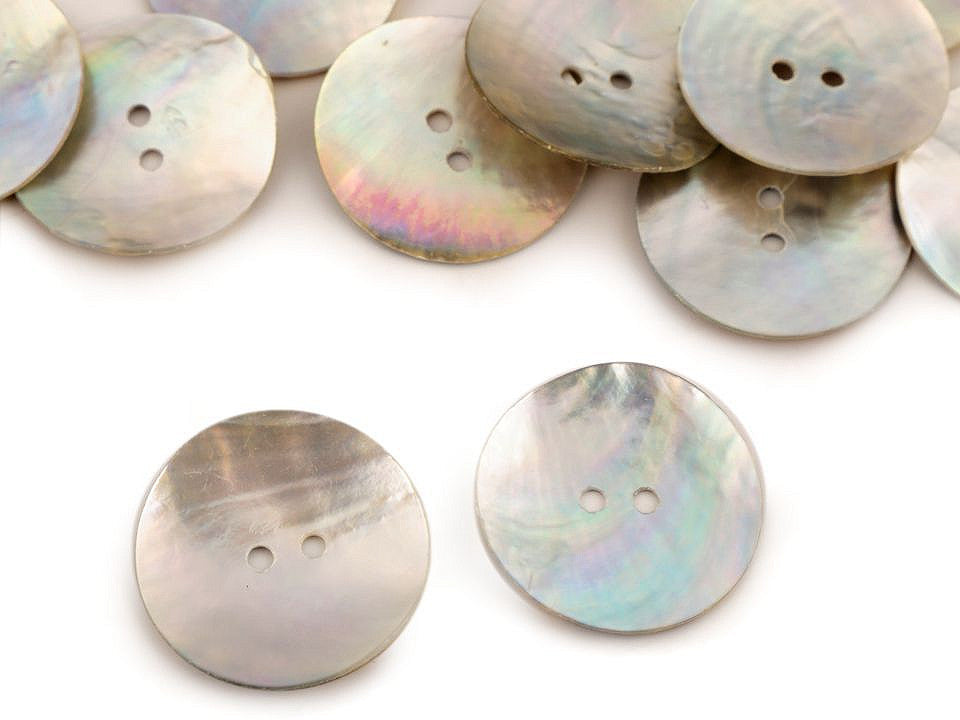 Bouton nacre, tailles 17,7mm, 20,3mm, 25,4mm - 5pc