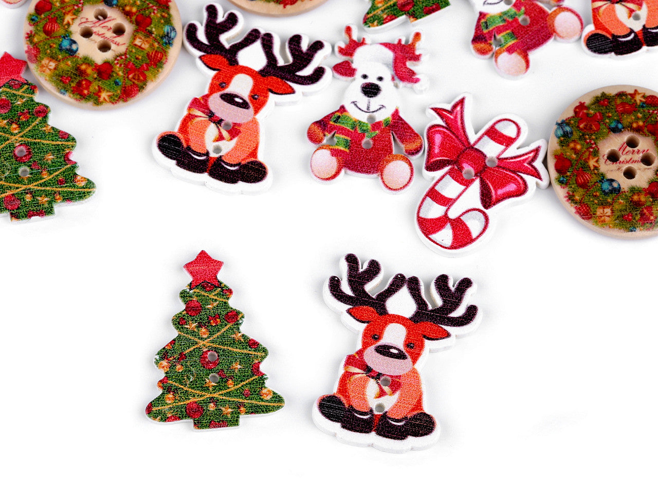 Bouton décoratif de Noël, en bois